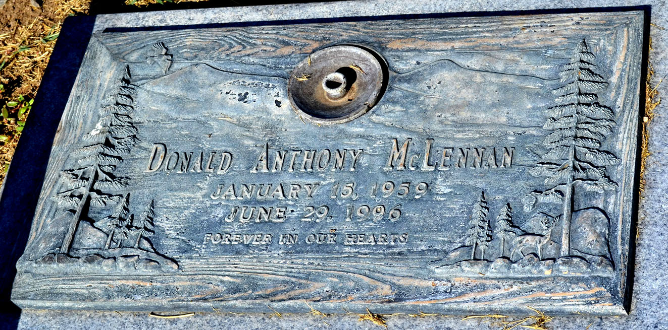 Photo of headstones/Donald Anthony McLennan 1959-1996 hdstn Concord Memory Gdns CA